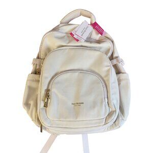 Isaac Mizrahi New York Cream Backpack With Multiple Compartments Insulated Pocke